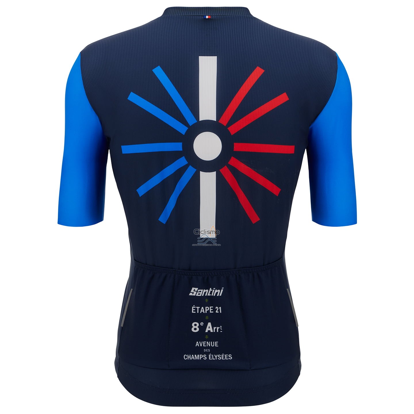 Tour DE Francia Ropa Ciclismo Culotte Corto 2023 Hombre Mangas Cortas Negro Azul